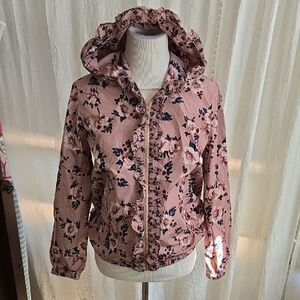 KATE SPADE. Floral Pink Hooded Jacket (rain jacket)